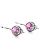 Vintage craft Earrings Amethyst Sterling silver 925 vec117s